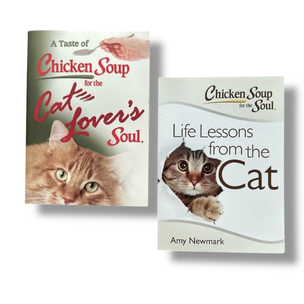 Lot of 2 Chicken Soup for the Soul Cat Lovers Books Paperback Life Lessons